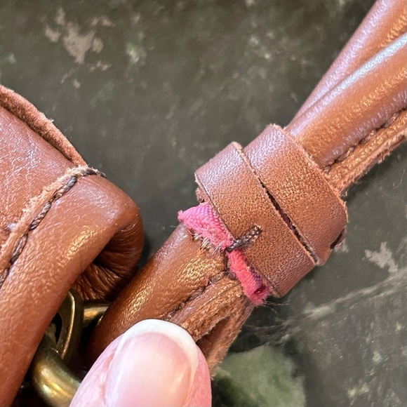 Lucky Brand 100% Cow Hide Leather Western Stitching Wristlet Brown - Picture 7 of 13